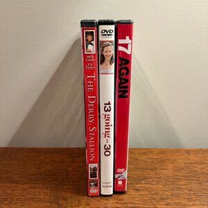 Lot of 3 DVDs - 13 going on 30, 17 Again, The Derby Stallion